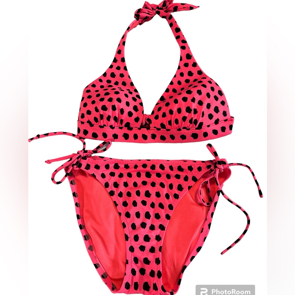 Victorias Secret RARE neon orange dot bikini sz  M/L